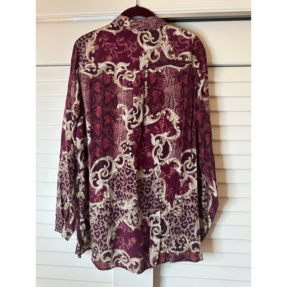 Button-Up Shirt With Baroque & Animal Print - Picture 2 of 3